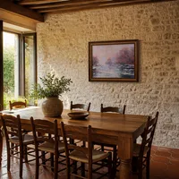 Rivier ontdooit nabij Vetheuil — Italiaanse villa