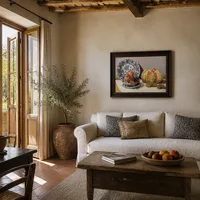 Stilleven met meloen — Italiaanse villa