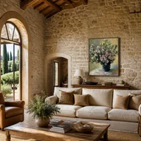 Vaas met bloemen — Italiaanse villa