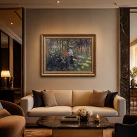 Vrouw met een parasol in de tuin in Argenteuil — Boutiquehotel