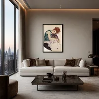 Zittende vrouw met gebogen knie — Luxe penthouse