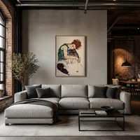 Zittende vrouw met gebogen knie — Moderne loft