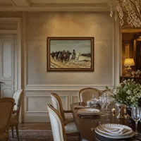 1814. Campagne de France (Napoleon en zijn staf keren terug uit  — Kasteeleetkamer