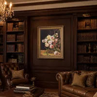 Boeket rozen bij het raam  — Klassieke bibliotheek