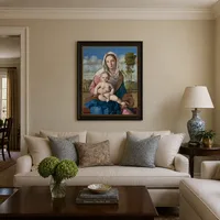 Madonna en Kind in een landschap — Italiaanse villa