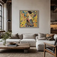 Dame met ventilator — Moderne loft