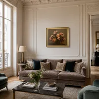Vaas met pioenrozen — Parijs appartement