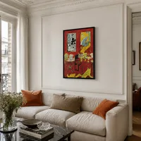 Groot rood interieur — Parijs appartement
