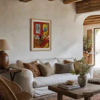 Groot rood interieur — Mediterraan huis