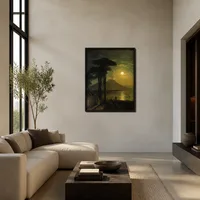 De baai van Napels bij maanverlichte nacht. Vesuvius — Moderne loft