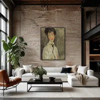 Vrouw met een zwarte stropdas — Moderne loft