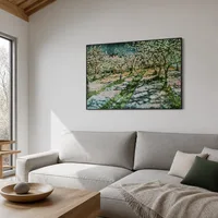 Bloeiende appeltuin — Scandinavisch huis