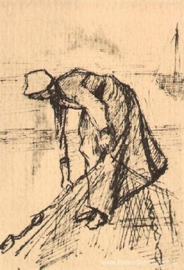 Bukkende vrouw met net Bukkende vrouw met net