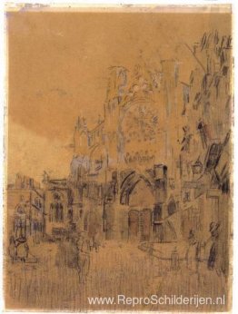 Dieppe, Studie nr. 2, Gevel van de Sint-Jacquestoren Dieppe, Studie nr. 2, Gevel van de Sint-Jacquestoren