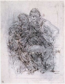 Studie van Sint-Anna, Maria en het Christuskind Studie van Sint-Anna, Maria en het Christuskind