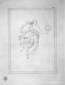 Bacchante leidende oren; naast haar de zon Bacchante leidende oren; naast haar de zon