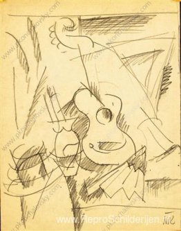 Schets een stilleven met gitaar Schets een stilleven met gitaar