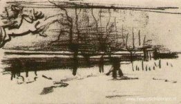 De pastorietuin in de sneeuw De pastorietuin in de sneeuw