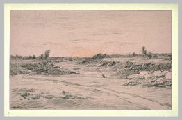 Zonsondergang op een vlakte Zonsondergang op een vlakte