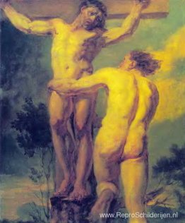 Kruisiging. Etude van twee sitters Kruisiging. Etude van twee sitters