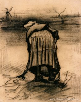 Boerin die aardappelen opheft Boerin die aardappelen opheft