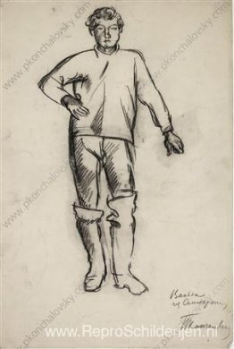 Vanya uit Samokrazhi. Tekening voor het schilderij 'De Vismarkt' Vanya uit Samokrazhi. Tekening voor het schilderij 'De Vismarkt'