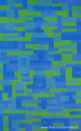 Blauwgroen schilderij Blauwgroen schilderij