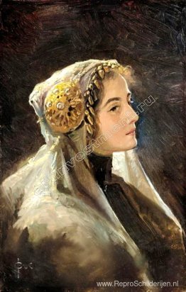 Russische schoonheid met de traditionele hoofdtooi Russische schoonheid met de traditionele hoofdtooi