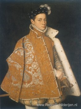 Een portret van een jonge Alessandro Farnese, de toekomstige her Een portret van een jonge Alessandro Farnese, de toekomstige her