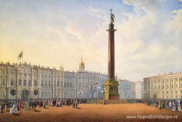 Uitzicht op Palace Square en Winterpaleis in Sint-Petersburg Uitzicht op Palace Square en Winterpaleis in Sint-Petersburg