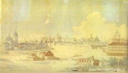 Uitzicht vanaf Yauza op het Kremlin in Moskou Uitzicht vanaf Yauza op het Kremlin in Moskou