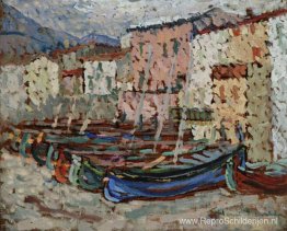 De vissersboten in staking in Collioure De vissersboten in staking in Collioure