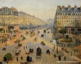 De Avenue de L'Opera, Parijs, zonlicht, winterochtend De Avenue de L'Opera, Parijs, zonlicht, winterochtend