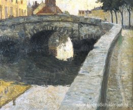 Zicht Aan de Augustijnenbrug te Brugge Zicht Aan de Augustijnenbrug te Brugge