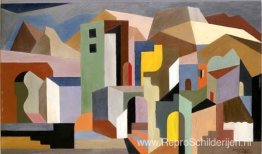 Architecturale vorm van toekomstig ideaal landschap Architecturale vorm van toekomstig ideaal landschap