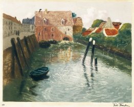 Kanaal met watermolen Kanaal met watermolen