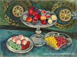 Stilleven met kransen, appels en pruimen Stilleven met kransen, appels en pruimen