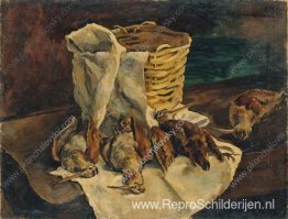 Stilleven. Houtsnippen met een mand. Stilleven. Houtsnippen met een mand.