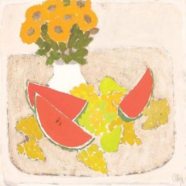 Stilleven met druiven en bloemen Stilleven met druiven en bloemen