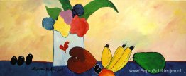 Vaas Met Bloemen En Fruit Vaas Met Bloemen En Fruit