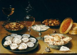 Gerechten met oesters, fruit en wijn Gerechten met oesters, fruit en wijn