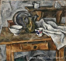 Stilleven. Tafel met de gerechten. Stilleven. Tafel met de gerechten.