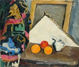 Stilleven. Sinaasappelen, brancard en tapijt. Stilleven. Sinaasappelen, brancard en tapijt.