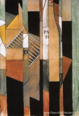 Stilleven met fles en sigaren Stilleven met fles en sigaren