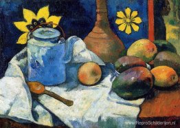 Stilleven met theepot en fruit Stilleven met theepot en fruit