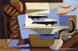 Bretons brood, twee vissen, lepel Bretons brood, twee vissen, lepel