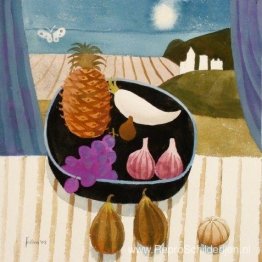 Stilleven met ananas en vlinder Stilleven met ananas en vlinder