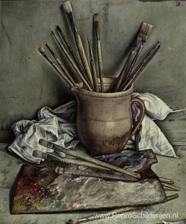 Palet en penselen Palet en penselen