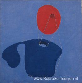 Rood hoofd, blauw lichaam Rood hoofd, blauw lichaam