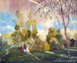 Landschap met een regenboog Landschap met een regenboog